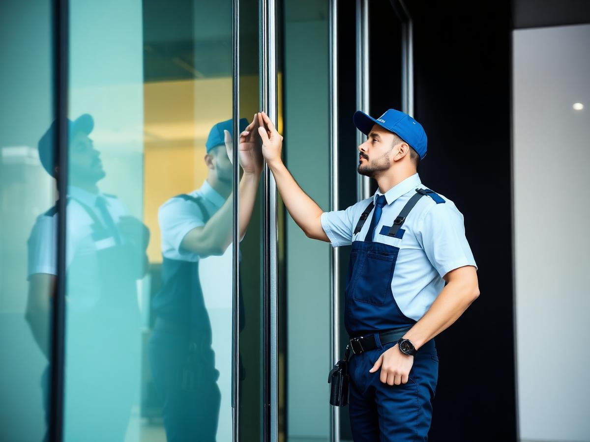 Fachkraft bei Gebäudeinspektion